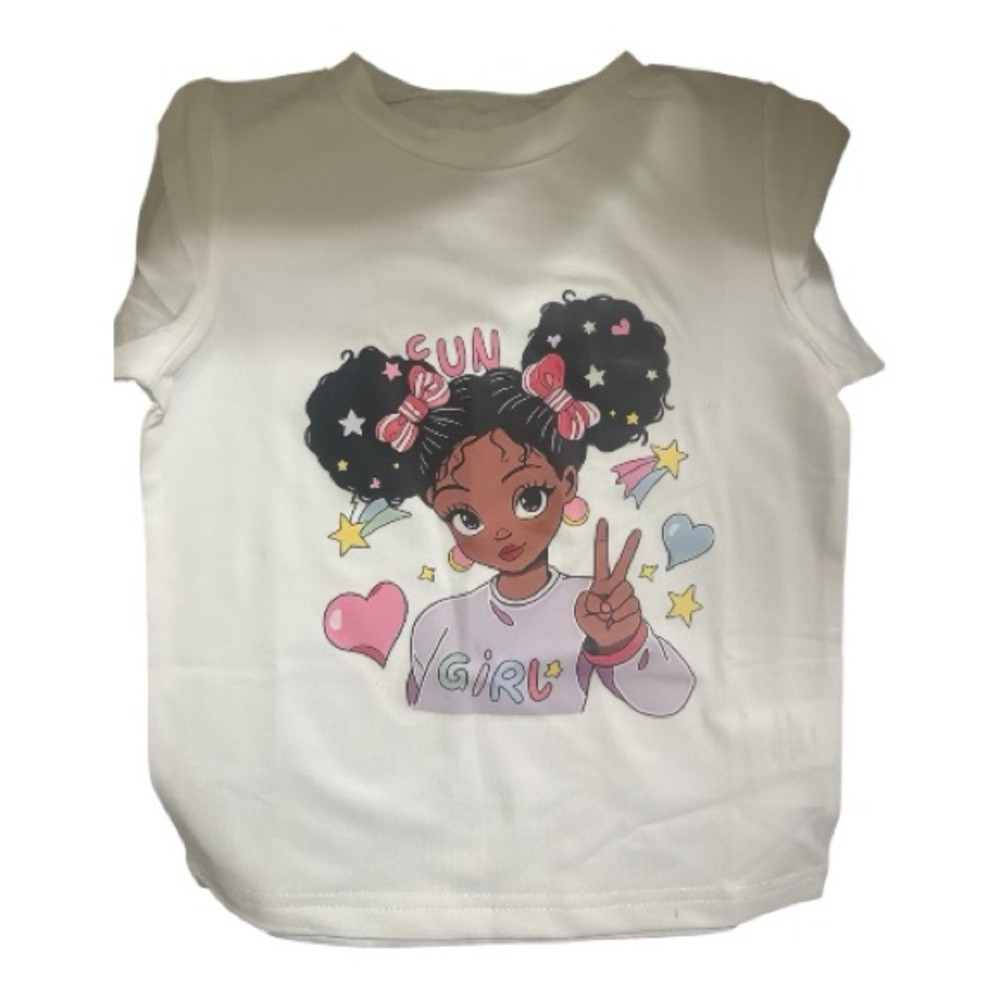 Fun Graphic Kids Tee - White